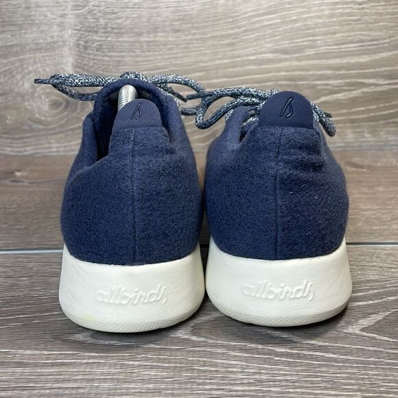 Allbirds Merino Wool Runners Mens Size 11 Tuke Midnight Cream Sneakers - Picture 4 of 12